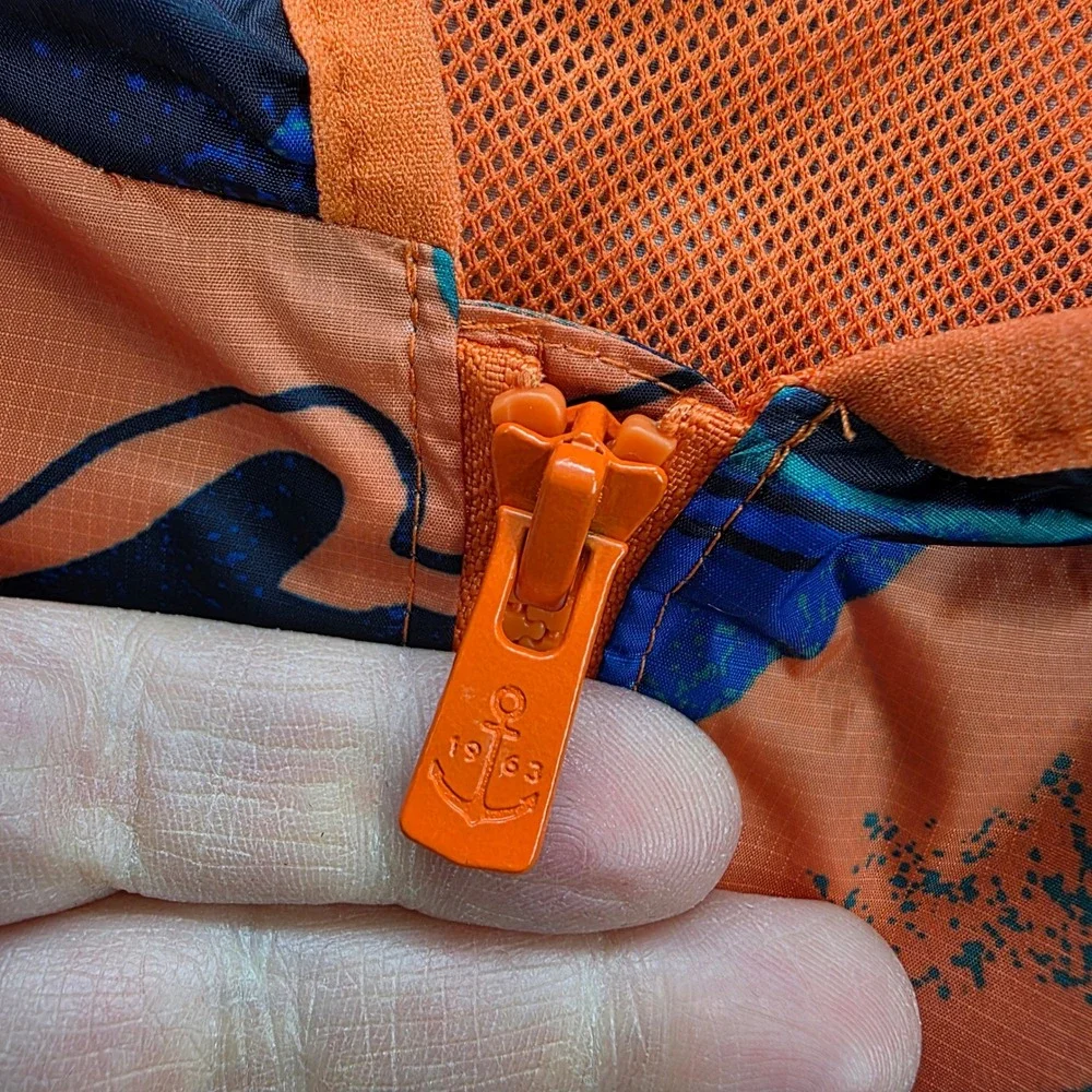 Lands End Boys XL 14-16 Windbreaker Rain Jacket‎ Hooded  Camo Topographic
